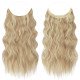 Невидиме дротяне нарощування волосся FESHFEN з прозорою ниткою, довгий 40 см хвилястий, темно-золотистий мікс бежевого блонда (0092)