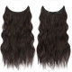 Невидиме дротяне нарощування волосся FESHFEN з прозорою ниткою, довгий 50 см хвилястий, подовження темно-коричневого (0094)