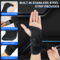 Компрессионный бандаж для поддержки запястья AOGOE с 3 металлическими шинами, левый-L (0144)