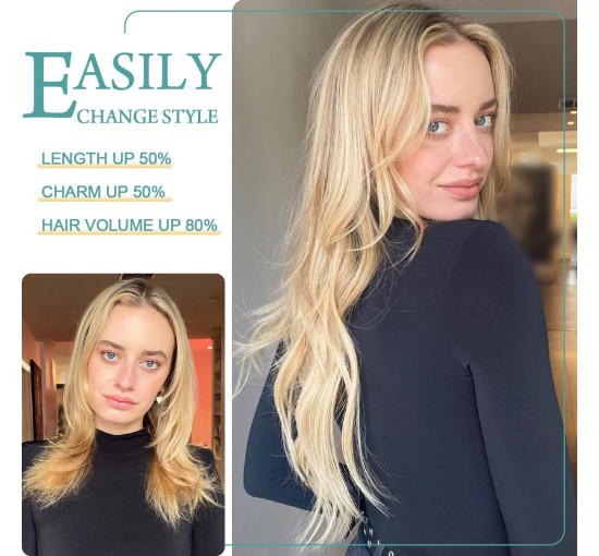 Перуки для жінок Ms Taj з затискачами регульованого розміру, блондинка (3142)