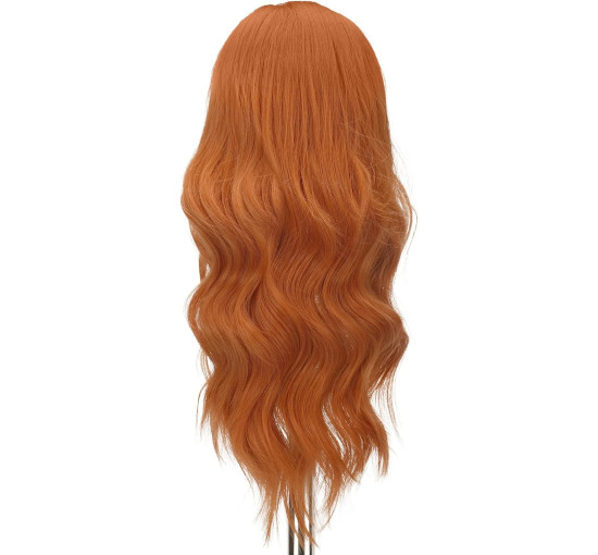 Помаранчеві перуки для жінок FESHFEN 22 дюйми, синтетична перука для щоденного косплею (0098)