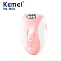 Портативний електричний епілятор Kemei KM-189B USB-акумуляторна жіноча бритва для ніг та бікіні, рожево-білий (0139)