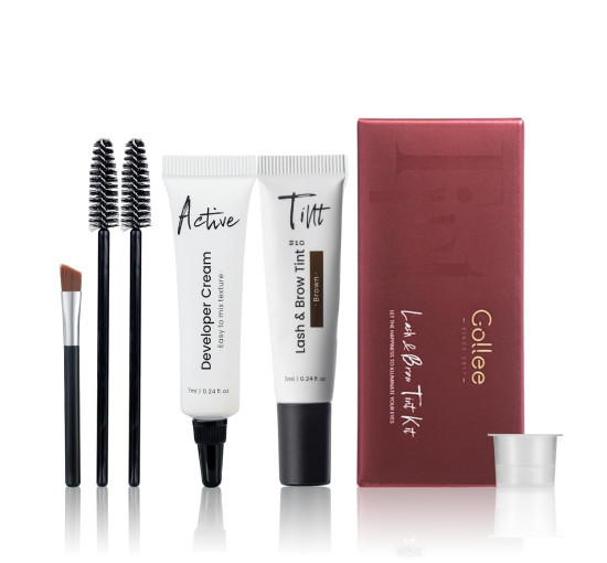 Професійний набір для фарбування вій та брів GOLLEE коричневого кольору (4164)