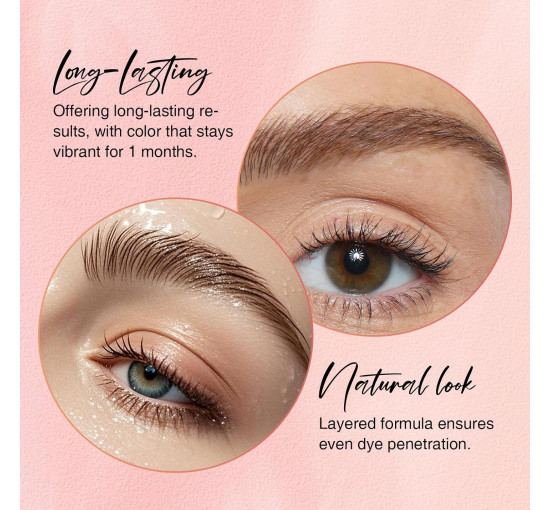 Професійний набір для фарбування вій та брів GOLLEE коричневого кольору (4164)