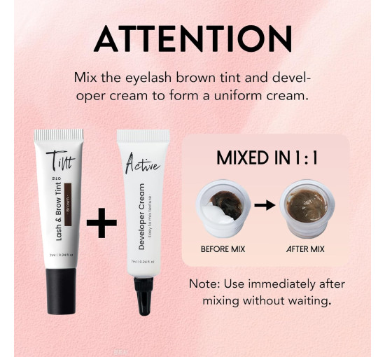 Професійний набір для фарбування вій та брів GOLLEE коричневого кольору (4164)