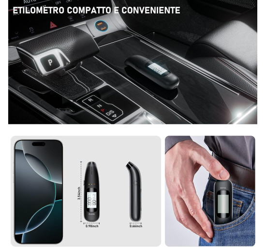 Сертифікований портативний алкотестер Olubfdh C06 із синім цифровим РК-дисплеєм (3143)