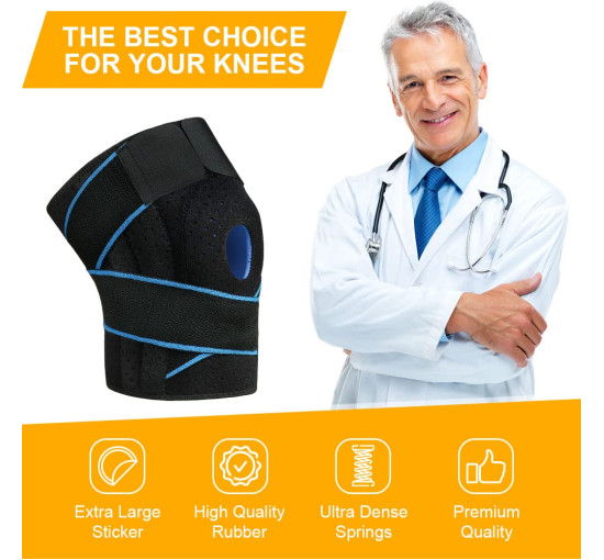 Спортивний наколінник ACWOO U5-QX-L230426-FBA з бічними стабілізаторами та гумовими накладками, сині (2131)