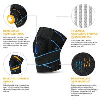 Спортивный наколенник ACWOO U5-QX-L230426-FBA с боковыми стабилизаторами и резиновыми накладками, синие (2131)