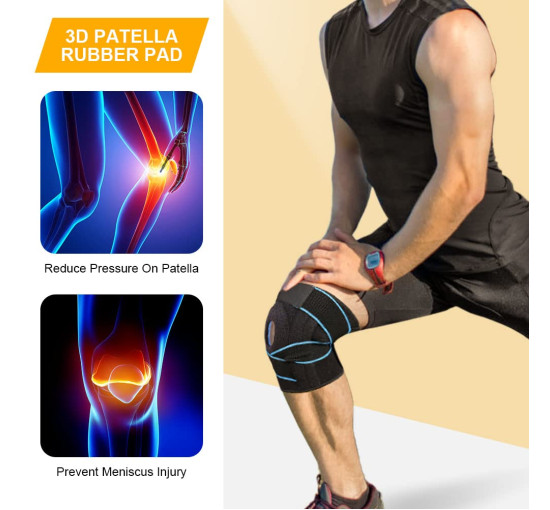 Спортивний наколінник ACWOO U5-QX-L230426-FBA з бічними стабілізаторами та гумовими накладками, сині (2131)