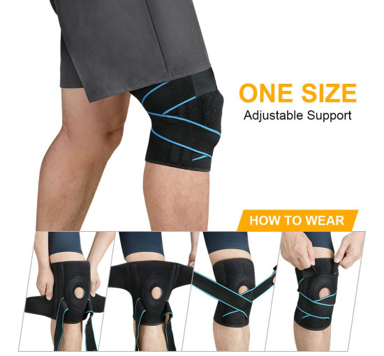 Спортивний наколінник ACWOO U5-QX-L230426-FBA з бічними стабілізаторами та гумовими накладками, сині (2131)