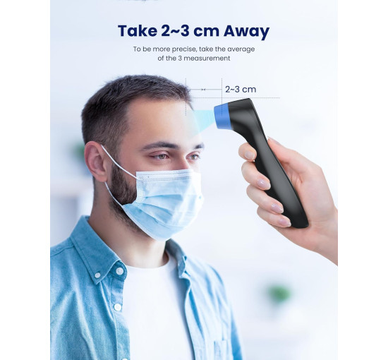 Термометр Femometer DET-306, безконтактний, інфрачервоний РК-дисплей, чорний (0173)