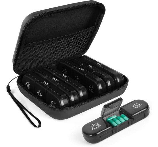 Органайзер для зручного зберігання таблеток ACWOO, чорна (2126)