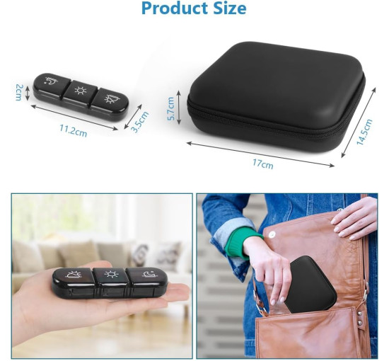 Органайзер для зручного зберігання таблеток ACWOO, чорна (2126)