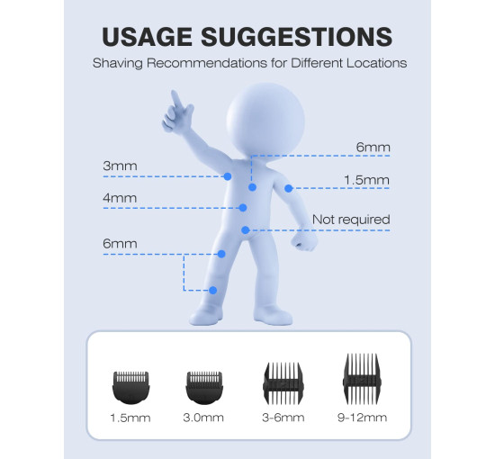Тример для паху та волосся на тілі MANSPOT HC-W003A для чоловіків, чорний (3133)