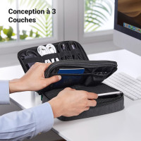 Многофункциональная сумка UGREEN размер L, чехол для хранения планшета, зарядного устройства, адаптера, внешнего жесткого диска, черная (0012)