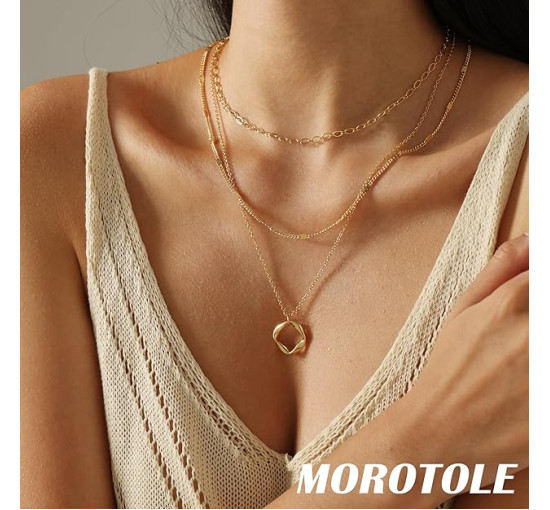 Багатошарові золоті намиста MOROTOLE для жінок (4169)