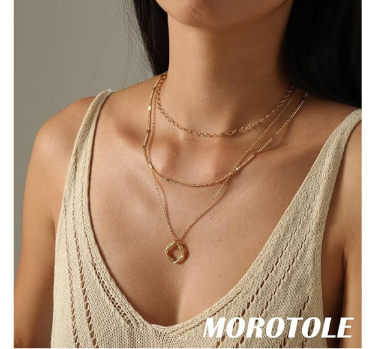 Багатошарові золоті намиста MOROTOLE для жінок (4169)