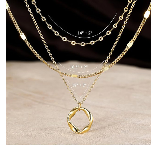 Багатошарові золоті намиста MOROTOLE для жінок (4169)