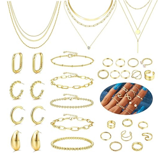 FASACCO Набір золотих прикрас, золотого намиста та браслета (5179)