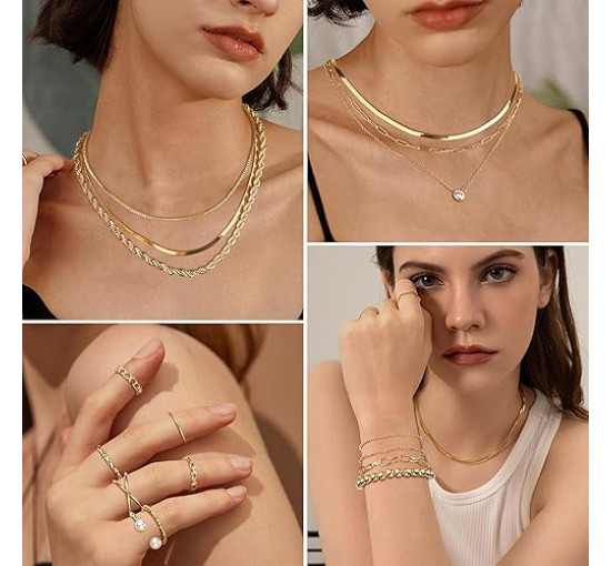 FASACCO Набір золотих прикрас, золотого намиста та браслета (5179)