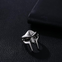 Flongo Мужские классические кольца со спартанской маской, серебряное (5033)