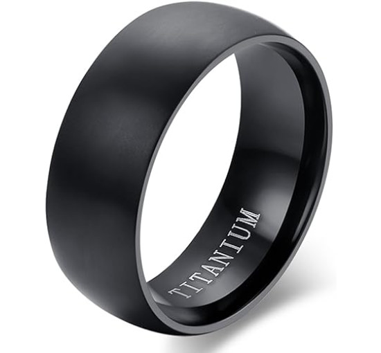 Flongo Чоловіча обручка  Fongo FLG38P00149 з титановим покриттям, чорний (5031)