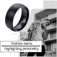 Flongo Мужское обручальное кольцо Fongo FLG38P00149 с титановым покрытием, черный (5031)