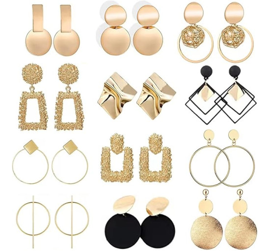 Generic 12/15 пар сережок-підвісок для жінок і дівчаток, золотий (5171)