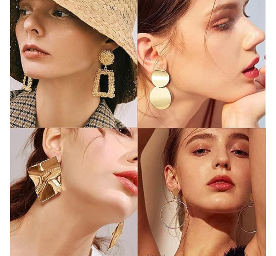 Generic 12/15 пар сережок-підвісок для жінок і дівчаток, золотий (5171)