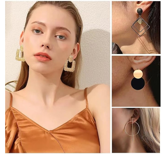 Generic 12/15 пар сережок-підвісок для жінок і дівчаток, золотий (5171)