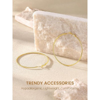 GOLDCHIC Великі круглі сережки-кільця для жінок, нержавіюча сталь, золотий (5180)