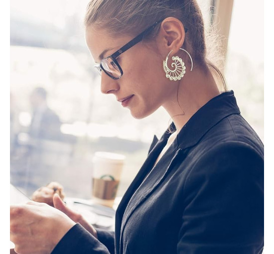 Hicarer 8 пар богемних вінтажних сережок з кілцями Hicarer-hook-Y, золотий (5174)