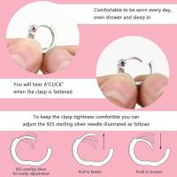 JeweBella 4 пари срібних сережок-кілець JWBE-YZ-ER84-Hoop 925 проби, гіпоалергенні, для дівчаток (5183)