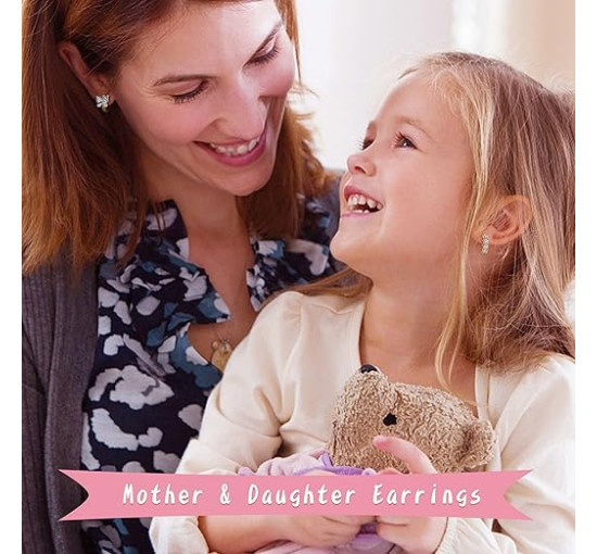 JeweBella 4 пари срібних сережок-кілець JWBE-YZ-ER84-Hoop 925 проби, гіпоалергенні, для дівчаток (5183)