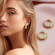 JeweBella Набір золотих сережок-кілець JWBE-YZ-ER99-GoldHoop для жінок і дівчаток, 9 пар (5181)