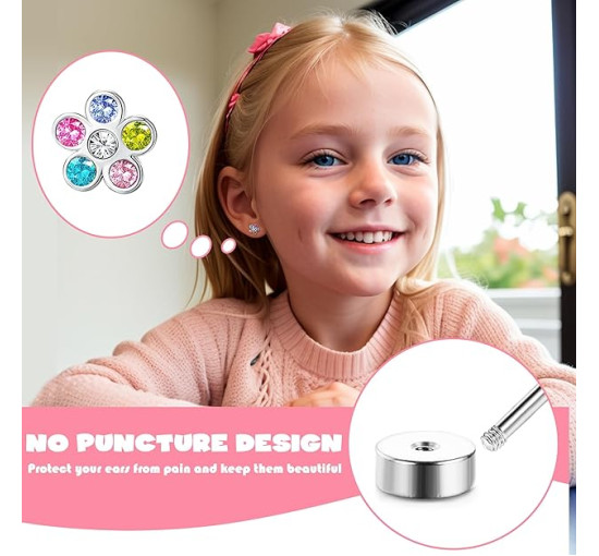 JeweBella Сережки-гвоздики JWBE-LYF-EH67 з хірургічної сталі, 24 пари для жінок і дівчаток - гіпоалергенні (5184)