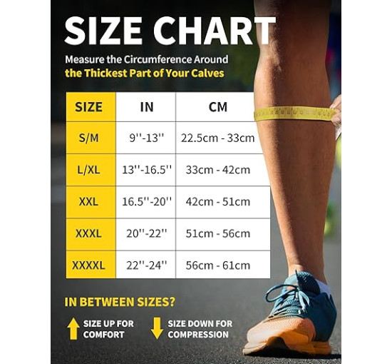 Компресійні бандажі CAMBIVO 2 пари для чоловіків та жінок, чорний (3005)
