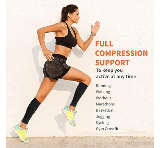 Компресійні бандажі CAMBIVO 2 пари для чоловіків та жінок, чорний (3005)