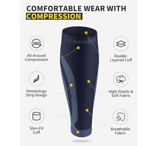 Компресійні бандажі CAMBIVO 2 пари для чоловіків та жінок, темно-сині (3006)