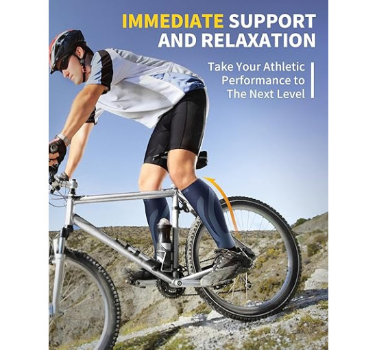 Компресійні бандажі CAMBIVO 2 пари для чоловіків та жінок, темно-сині (3006)