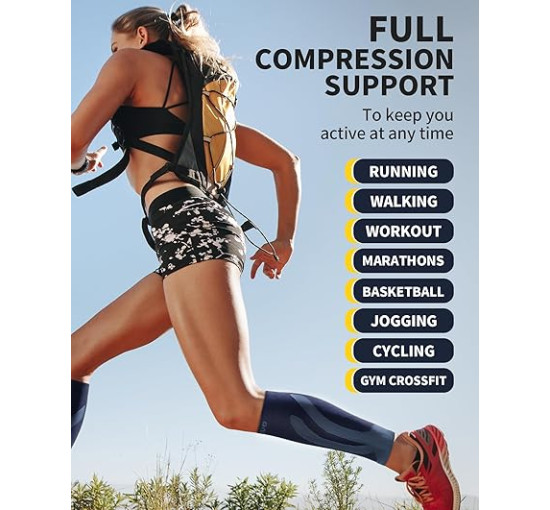 Компресійні бандажі CAMBIVO 2 пари для чоловіків та жінок, темно-сині (3006)