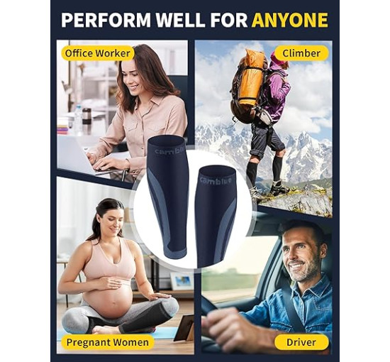 Компресійні бандажі CAMBIVO 2 пари для чоловіків та жінок, темно-сині (3006)