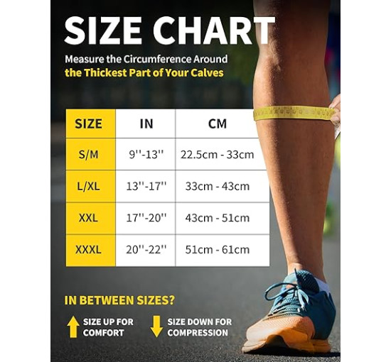 Компресійні бандажі CAMBIVO CS12, 2 пари для чоловіків та жінок, чорні (3012)