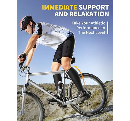 Компресійні бандажі CAMBIVO CS12, 2 пари для чоловіків та жінок, чорні (3012)