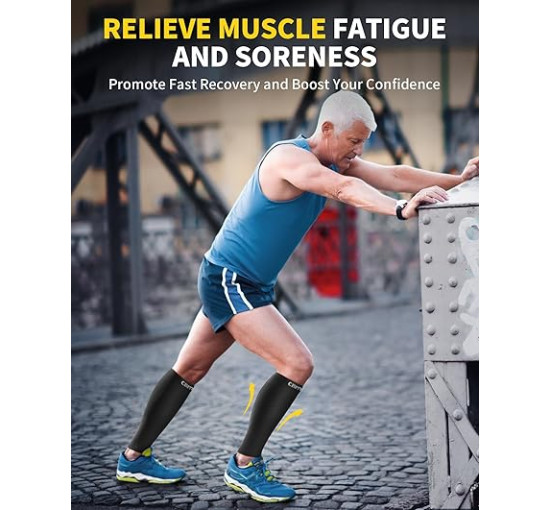 Компресійні бандажі CAMBIVO CS12, 2 пари для чоловіків та жінок, чорні (3012)