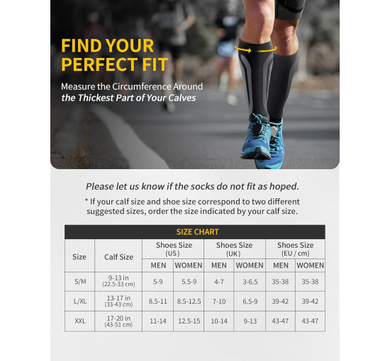 Компресійні шкарпетки CAMBIVO CS11 L/XL для жінок та чоловіків, чорнильні (3009)