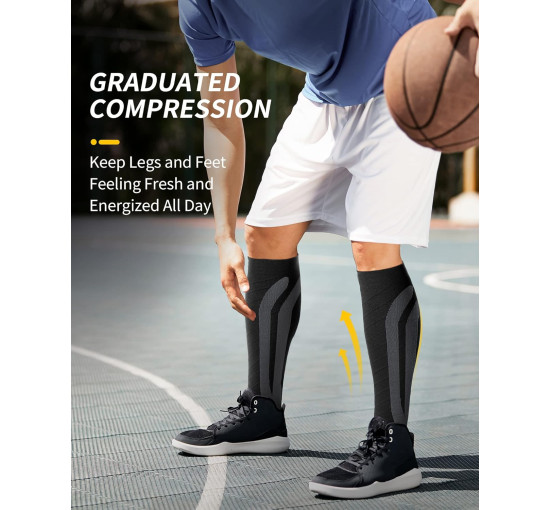 Компресійні шкарпетки CAMBIVO CS11 L/XL для жінок та чоловіків, чорнильні (3009)