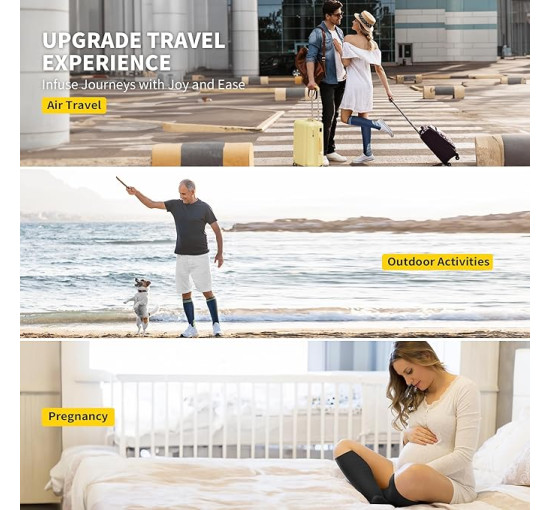 Компресійні шкарпетки CAMBIVO CS60 для чоловіків та жінок, чорні (3001)