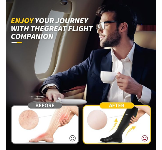 Компресійні шкарпетки CAMBIVO CS60 для чоловіків та жінок, чорні (3001)