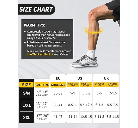Компресійні шкарпетки CAMBIVO CS60 для жінок та чоловіків (2198)